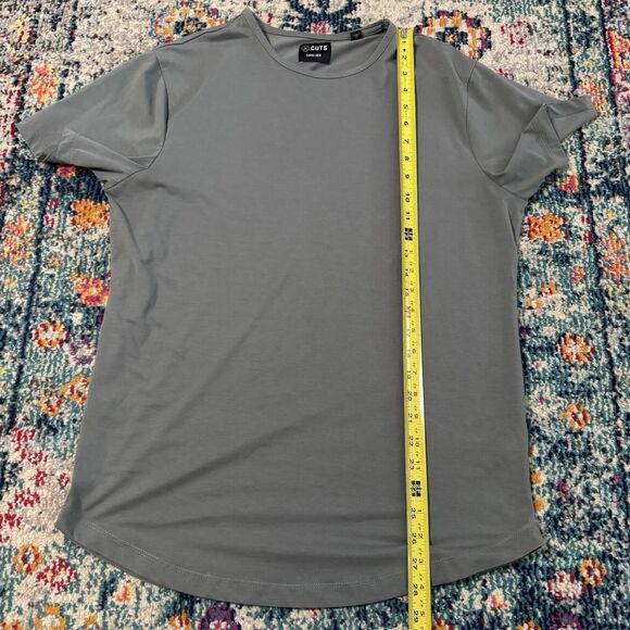 Cuts Clothing Men’s Curve Hem Gray Stretch Tee T-Shirt Sz L - Picture 6 of 7